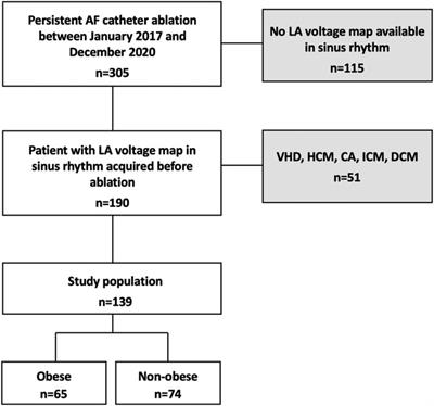 Left atrial remodeling and voltage-guided ablation outcome in obese patients with persistent atrial fibrillation